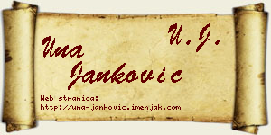 Una Janković vizit kartica